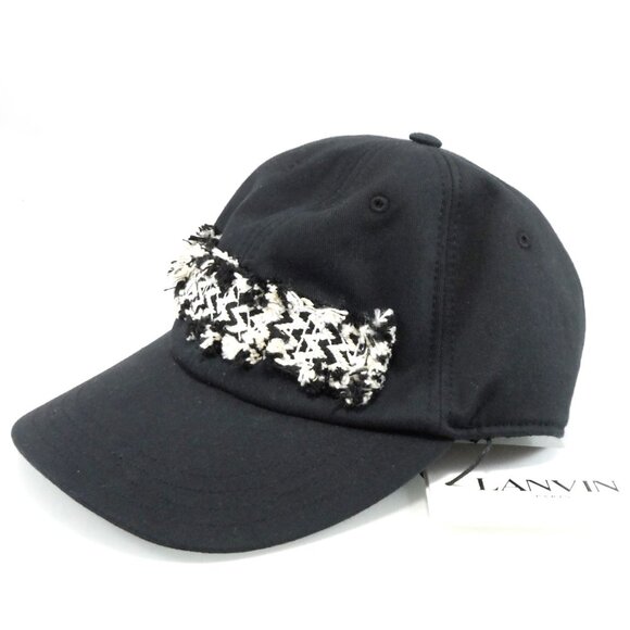NWT$360 LANVIN Curb Woven Logo Cotton Baseball Cap 60 Medium - Picture 2 of 11